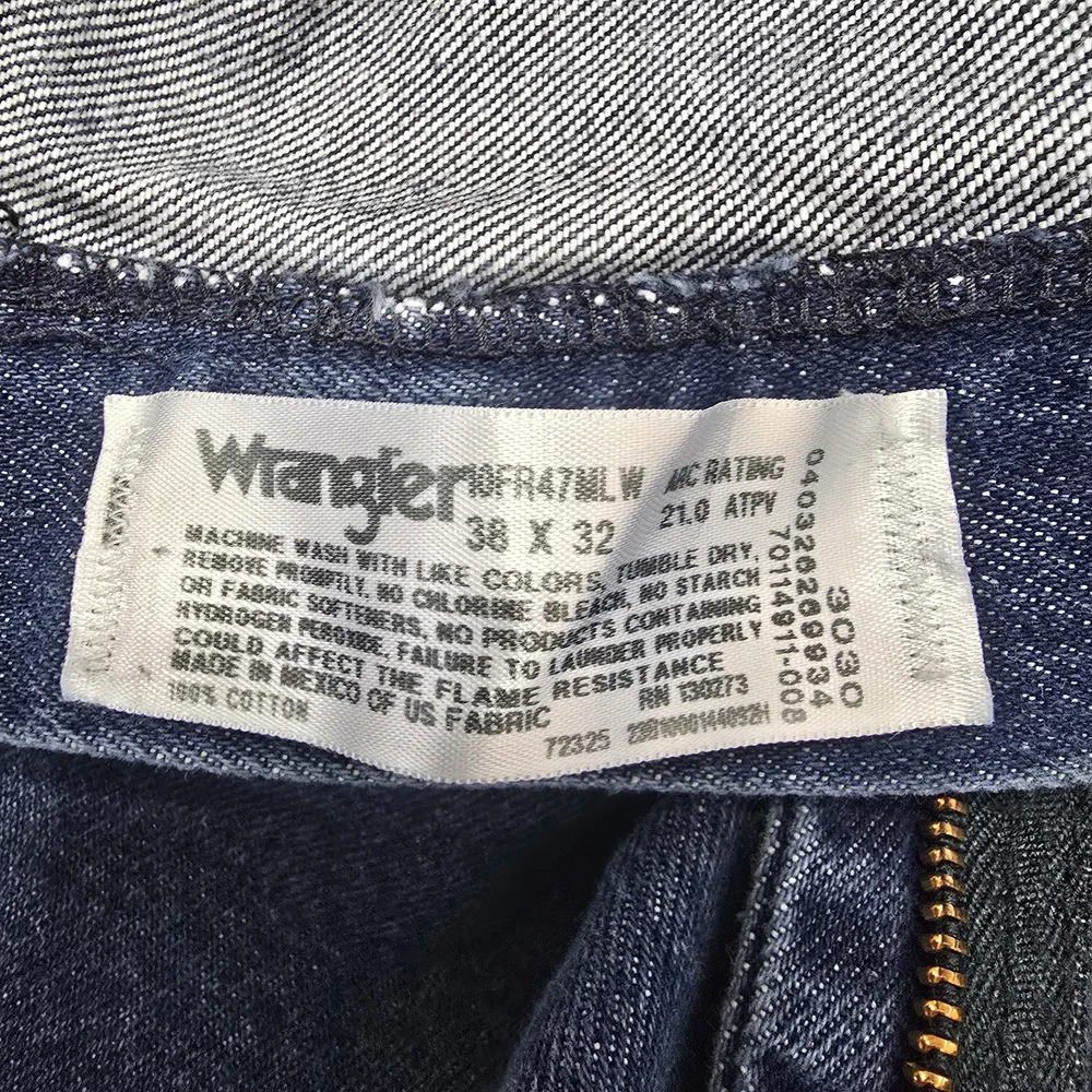 Wrangler FR47MLW (C)Jeans Mens 38x32  Flame Resistant Regular Fit Straight Denim - Picture 3 of 4